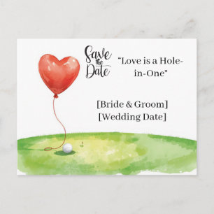 Postal Boda de Golf Save the Date Curso de Golf Elegante