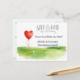 Postal Boda de Golf Save the Date Elegante Campo de Golf