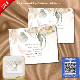 Postal Boda de Grass de Terracotta Pampas