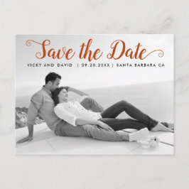 Postal Boda de guión de óxido moderno Guardar la foto de 
