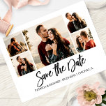 Postal Boda De Guión Moderno Guardar El Collage de fotos<br><div class="desc">Boda De Guión Moderno Guardar La Postales De Collage de fotos De Fecha</div>