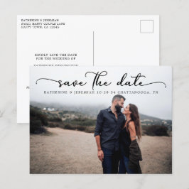 Postal Boda de guión moderno Guardar la fecha