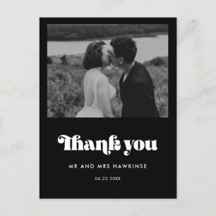 Postal Boda de guiones retro vintage