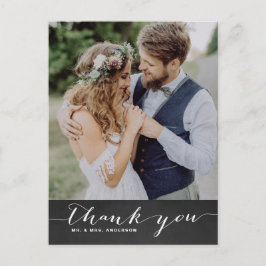 Postal Boda de guiones rusos verticales Gracias Postcard