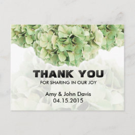 Postal Boda de hidrangea verde gracias anota hidrangea2