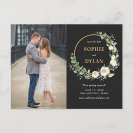 Postal Boda De Hoop Floral Guardar La Postcarta De Fecha