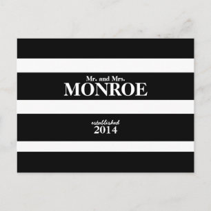 POSTAL BODA DE HUELLAS CLÁSICAS GRACIAS POSTCARD