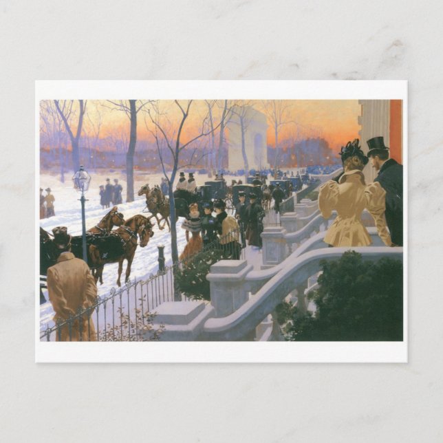 Postal Boda de invierno en Washington Square c. 1897 (Anverso)