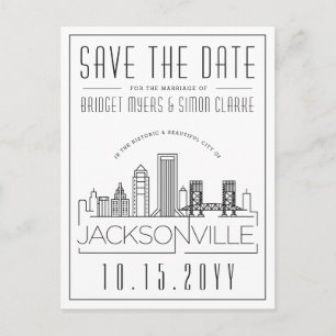 Postal Boda de Jacksonville Línea de horizonte Guardar