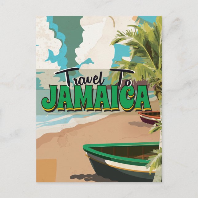 Postal Boda de Jamaica Vintage Travel poster (Anverso)