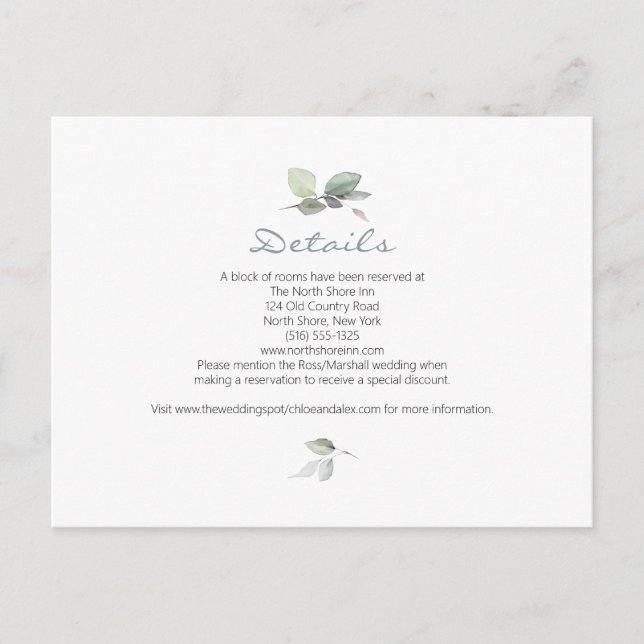 Postal Boda de jardín acuarela (Anverso)