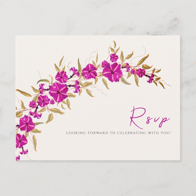 Postal Boda de Jardín de Flores de Vino Purple Wild Trump (Anverso)