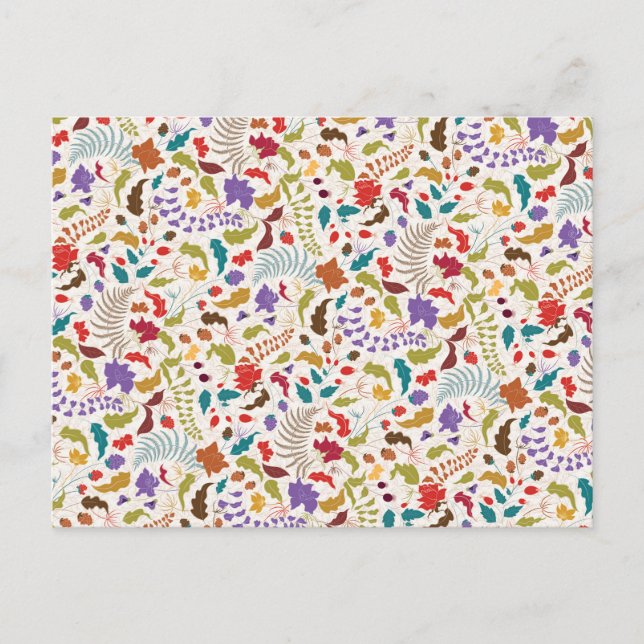 Postal Boda de Jardín de Flores Exóticas Rosa Woods (Anverso)