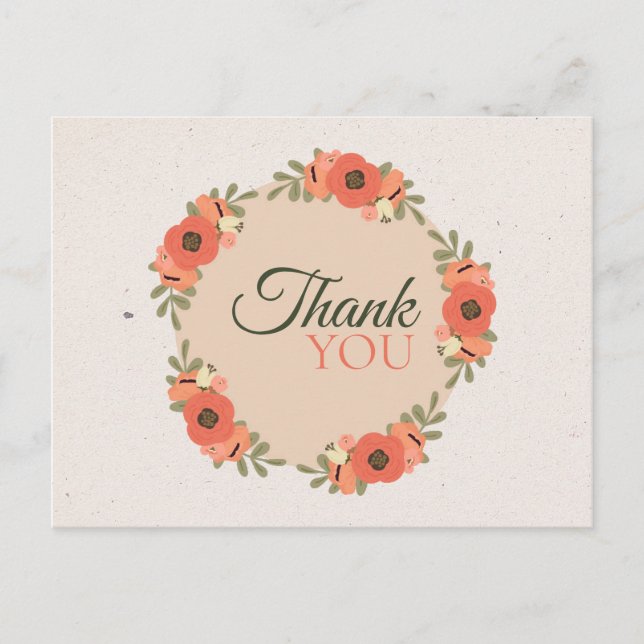 Postal Boda de jardín floral (Anverso)