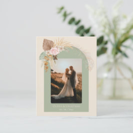 Postal Boda de la Fábrica de la Moneda Rustica de Boho Mo