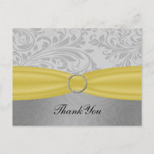 Postal Boda de la hebilla diamante de la ribbon diamante