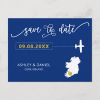 Boda de la Marina de Irlanda Salva el mapa de fech