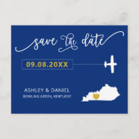 Boda de la Marina Kentucky Save the Date Map Postc