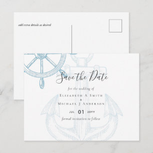 Postal Boda de la Rueda de Barcos Náuticos