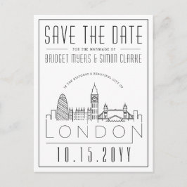 Postal Boda de Londres | Marcas estilizadas Guardar fecha