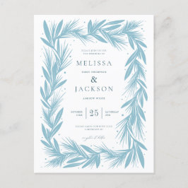 Postal Boda de marco Wreath de invierno moderno