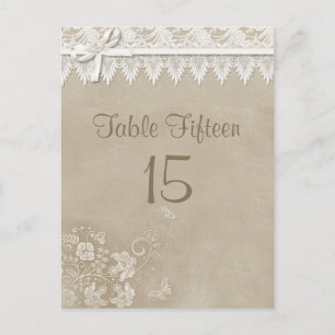 Postal Boda de mariposa de encaje floral