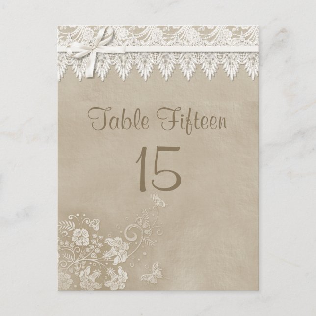 Postal Boda de mariposa de encaje floral (Anverso)