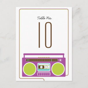 Postal Boda de mixtape Indie Retro Boombox (Purple/Lime)