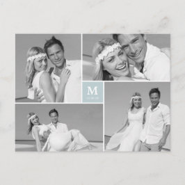 Postal Boda de Monograma de Center Square