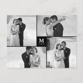 Postal Boda de Monograma de Center Square