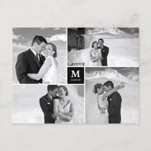 Postal Boda de Monograma de Center Square