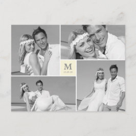 Postal Boda de Monograma de Center Square