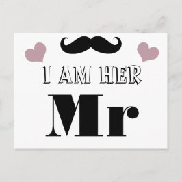 Postal Boda de Mustache Foto de Prop. Yo soy su Sr.