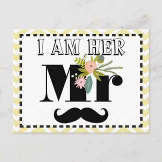 Postal Boda de Mustache Foto de Prop. Yo soy su Sr.