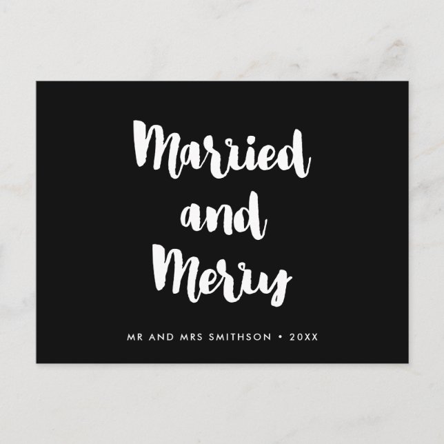 Postal Boda de Navidades modernos casados y morosos (Anverso)