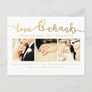 Postal Boda de oro blanco, foto de amor y agradecimiento