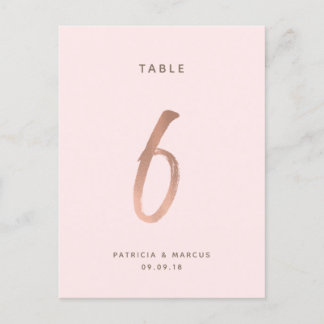 Postal Boda de oro de pincel moderno Rosa de oro Tabla nú