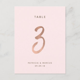 Postal Boda de oro de pincel moderno Rosa de oro Tabla nú