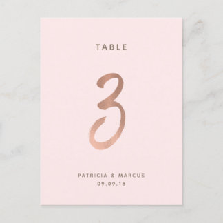 Postal Boda de oro de pincel moderno Rosa de oro Tabla nú