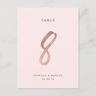 Postal Boda de oro del pincel moderno Rosa de la mesa 8