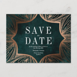 Postal Boda de oro falsa de Art Nouveau AHORRA LA FECHA