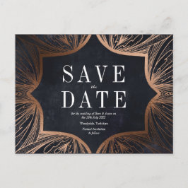 Postal Boda de oro falsa de Art Nouveau AHORRA LA FECHA