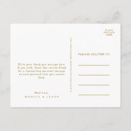 Postal Boda de oro Minimalista clásico Gracias Postcard