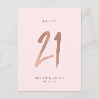 Postal Boda de oro Rosa de pincel moderno Tabla número 21