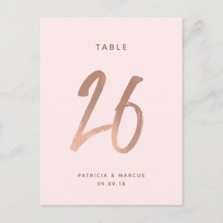 Postal Boda de oro Rosa de pincel moderno Tabla número 26