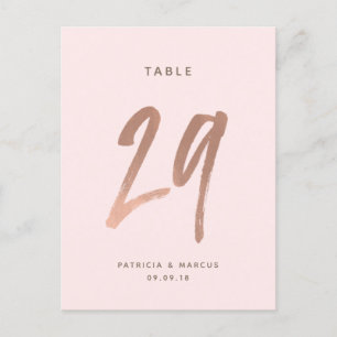 Postal Boda de oro Rosa de pincel moderno Tabla número 29