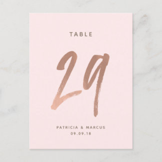 Postal Boda de oro Rosa de pincel moderno Tabla número 29