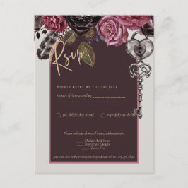 Postal Boda de otoño BOTHIC ROSA Burgundy