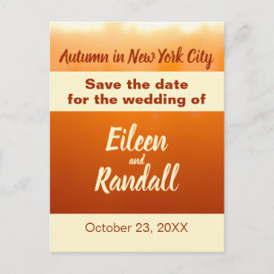 Postal Boda de Otoño Colores de Otoño Anaranjado Salvar l