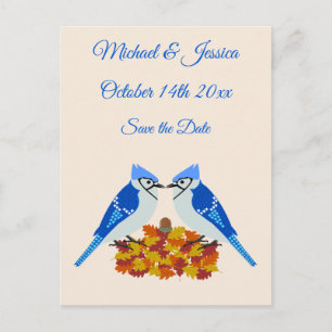 Postal Boda de otoño de los gritos azules salva la fecha
